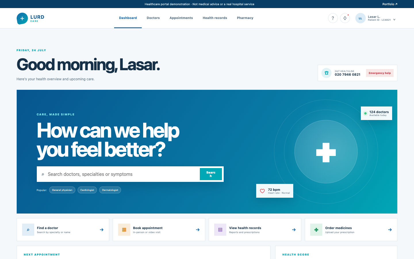 LURD Care interface preview